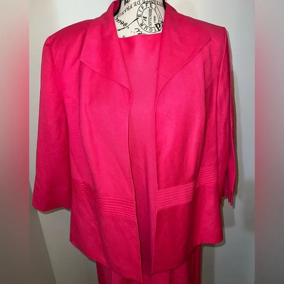 Jessica Howard Petite 2-Piece Pink Dress Set/Linen Blend/Size 16P - Picture 2 of 14
